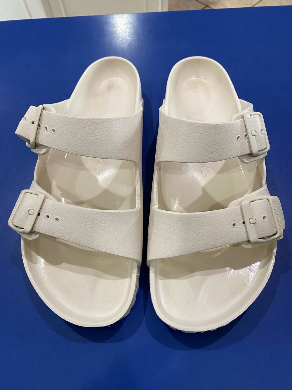 Birkenstock White Double-Buckle EVA Slide Sandals for Men